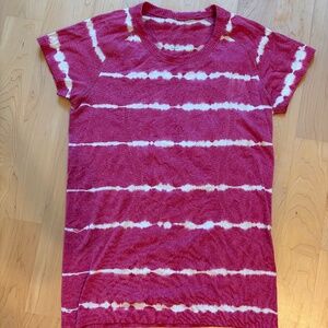 Lululemon Pink and White Stripe Shirt Size 10